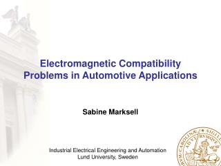 Electromagnetic Compatibility Problems in Automotive Applications