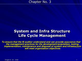 System and Infra Structure Life Cycle Management