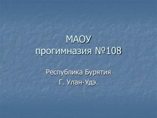 МАОУ прогимназия №108