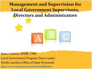 Management and Supervision for Local Government Supervisors, Directors and Administrators
