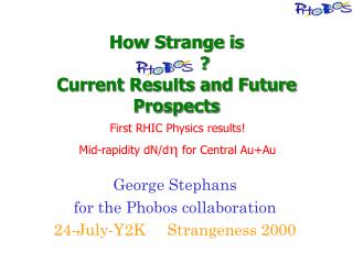 How Strange is ? Current Results and Future Prospects