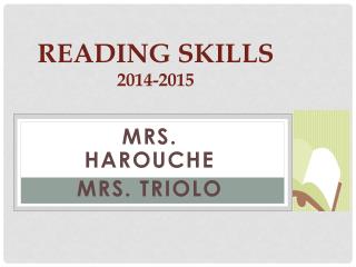 Reading Skills 2014-2015