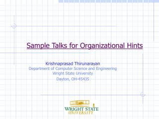 Sample Talks for Organizational Hints