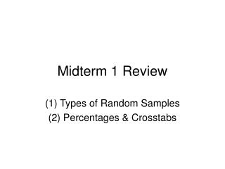 Midterm 1 Review