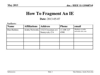 How To Fragment An IE