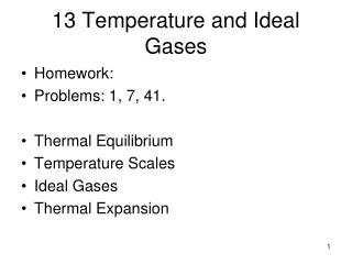13 Temperature and Ideal Gases