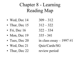 Chapter 8 - Learning Reading Map