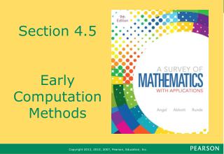 Section 4.5 Early Computation Methods