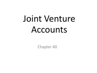 Joint Venture Accounts