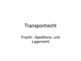 Transportrecht