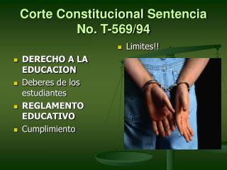 Corte Constitucional Sentencia No. T-569/94