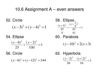 10.6 Assignment A – even answers