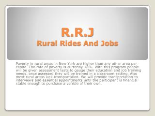 R.R.J Rural Rides And Jobs