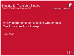 Policy Instruments for Reducing Greenhouse Gas Emissions from Transport