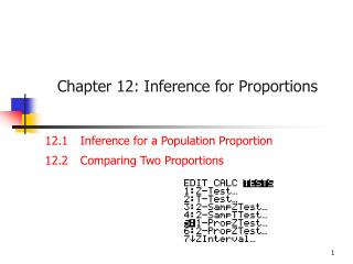 Chapter 12: Inference for Proportions