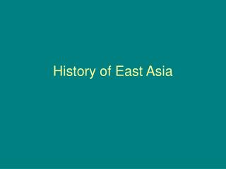 History of East Asia