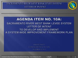 Sacramento River West Bank Levee System – letter of intent