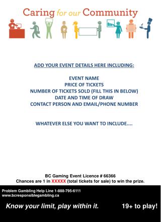 BC Gaming Event Licence # 66366