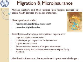 Migration &amp; Microinsurance