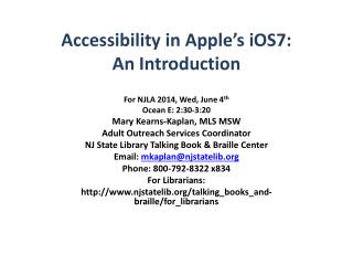 Accessibility in Apple’s iOS7: An Introduction