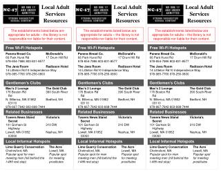 Local Adult Services Resources