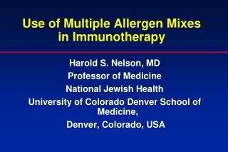 Use of Multiple Allergen Mixes in Immunotherapy