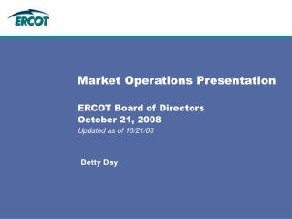 Market Operations Presentation
