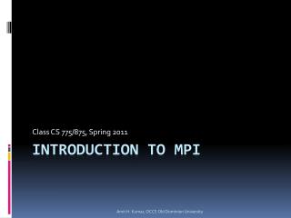 Introduction to mpi