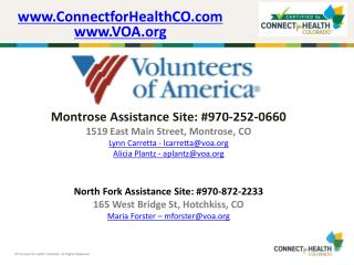 Montrose Assistance Site: #970-252-0660 1519 East Main Street, Montrose, CO