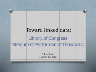 Toward linked data: