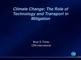 Climate Change: The Role of Technology and Transport in Mitigation