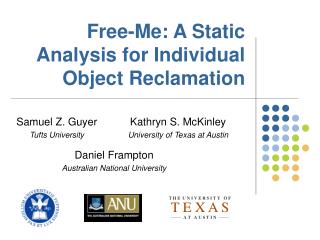Free-Me: A Static Analysis for Individual Object Reclamation