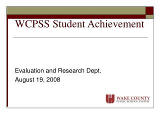 WCPSS Student Achievement