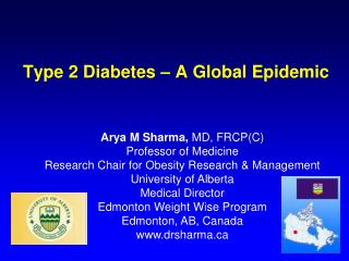Type 2 Diabetes – A Global Epidemic