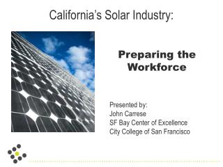 California’s Solar Industry: