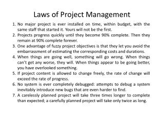 Laws of Project Management