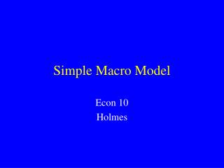 Simple Macro Model