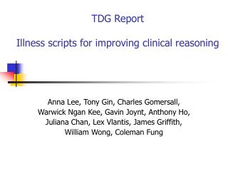 TDG Report Illness scripts for improving clinical reasoning