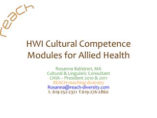 HWI Cultural Competence Modules for Allied Health