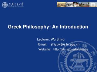 Greek Philosophy: An Introduction