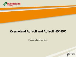 Kverneland Actiroll and Actiroll HD/HDC