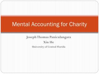 Mental Accounting for Charity