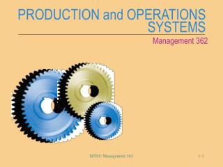 PRODUCTION and OPERATIONS SYSTEMS