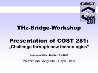THz-Bridge-Workshop Presentation of COST 281: „Challenge through new technologies“
