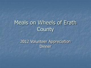 Meals on Wheels of Erath County