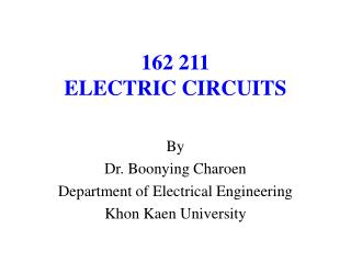 162 211 ELECTRIC CIRCUITS