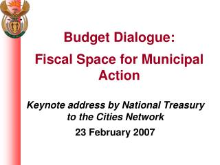 Keynote address by National Treasury to the Cities Network 23 February 2007