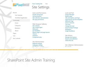 SharePoint Site Admin Training