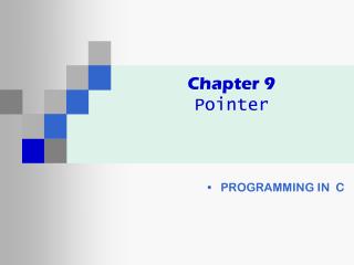 Chapter 9 Pointer