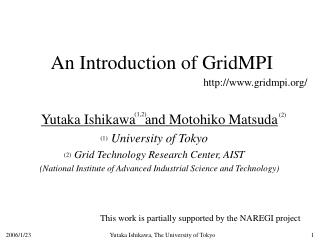 An Introduction of GridMPI